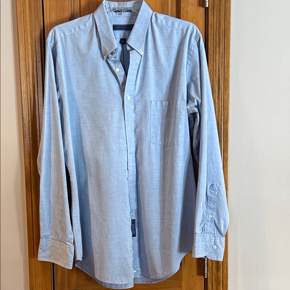 Geoffrey Beene Light Blue Button-Down Oxford Shirt size 16 NWOT